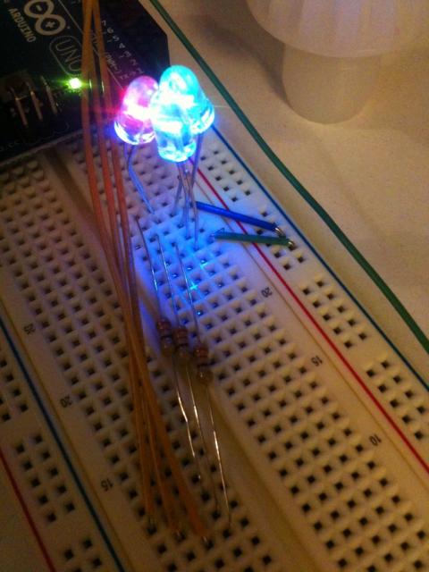 LEDs pointing towards each other